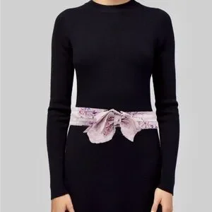 RARE LoveShackFancy High Noon Silk Belt Purple Flower Bow Lilac Purple Silk Satin Large Hair Bow, Luxurious Giant Bow  main image 4